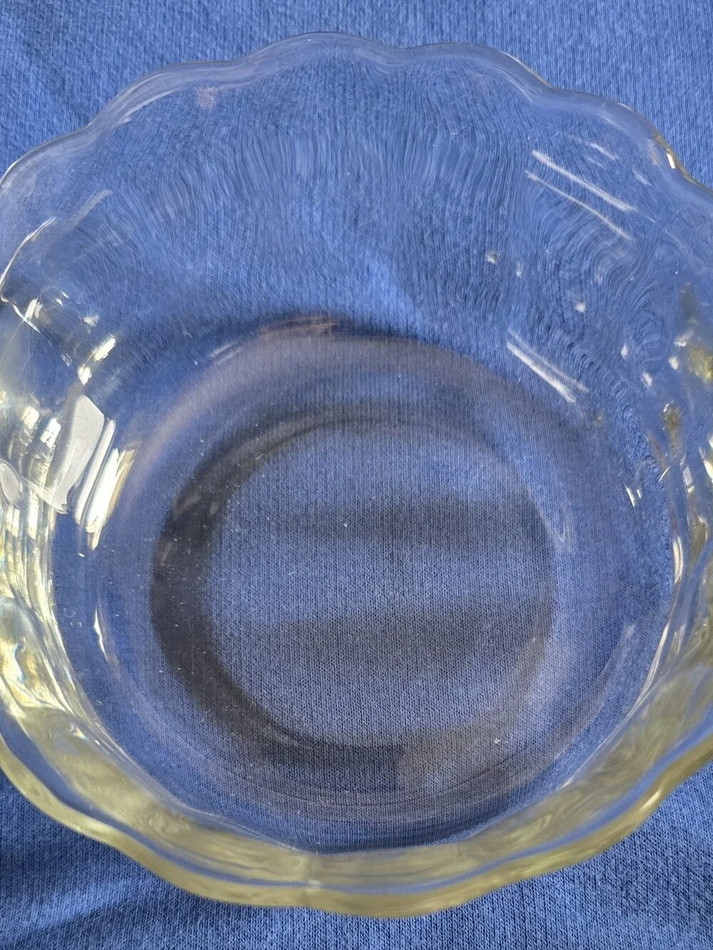 VTG Anchor Hocking Clear Glass Scalloped Bowls 10oz Custard Cups 4.75